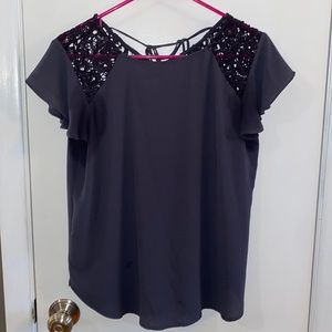 Dark Gray LOFT Top with Detail